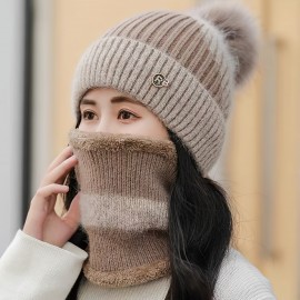 R-shaped Woolen Hat-khaki