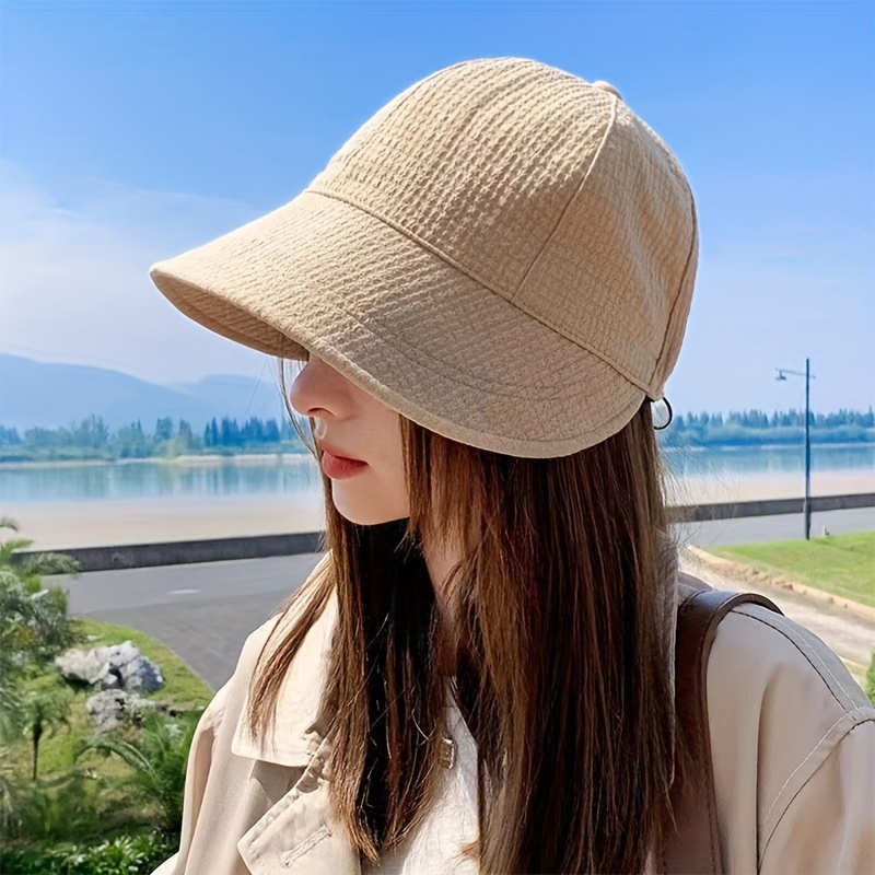 new summer beach hat big visor sun hats for women outdoor uv protection top empty sport baseball cap details 3