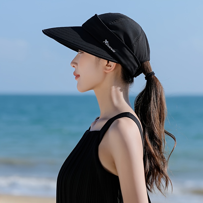 womens summer sun hat commuter cap with removable top sports cap for sun protection breathable open top design uv protection beach hat details 0