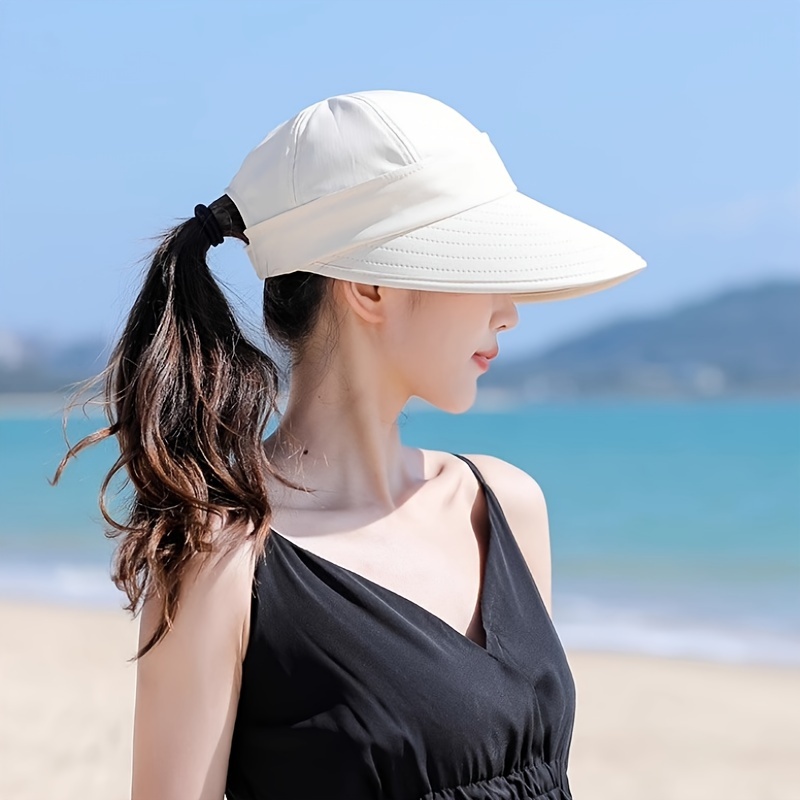 womens summer sun hat commuter cap with removable top sports cap for sun protection breathable open top design uv protection beach hat details 1