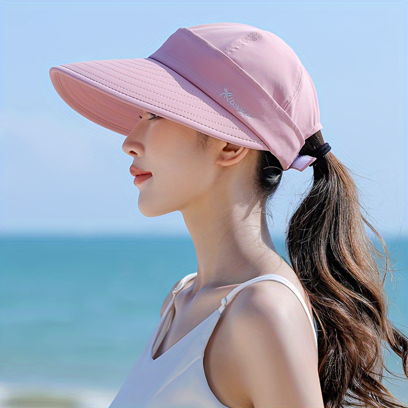 womens summer sun hat commuter cap with removable top sports cap for sun protection breathable open top design uv protection beach hat details 2