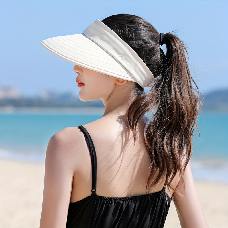 womens summer sun hat commuter cap with removable top sports cap for sun protection breathable open top design uv protection beach hat details 3