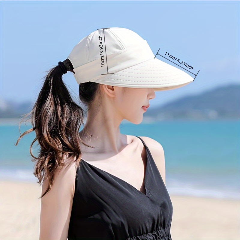 womens summer sun hat commuter cap with removable top sports cap for sun protection breathable open top design uv protection beach hat details 4