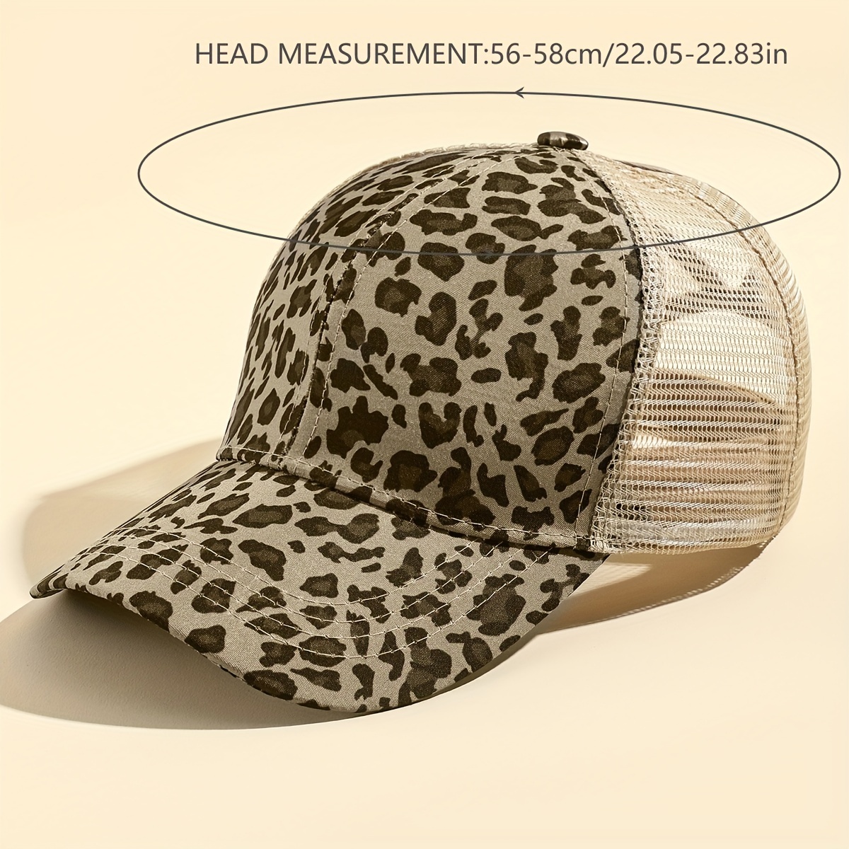 classic leopard print trucker hat trendy mesh breathable baseball cap lightweight adjustable sports hat for women daily uses details 4