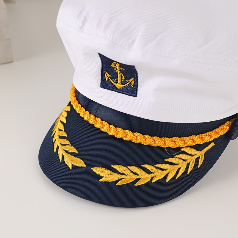 holiday nautical anchor breton cap 100 polyester sun protection woven newsboy hat for roleplay and sailor uniform performances inelastic sailor cap with wheat ear embroidery details 6