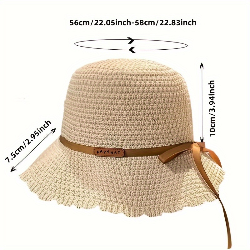 elegant ruffle bucket hat classic wide brim summer sun hats vintage outdoor travel beach hats for women daily uses details 5