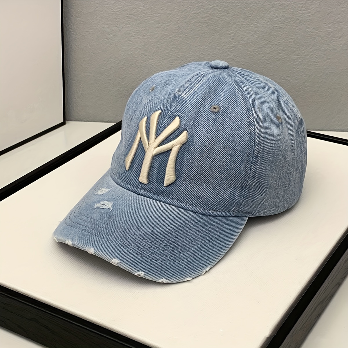 ladies denim baseball cap adjustable sun protection perfect for spring fall outings details 1