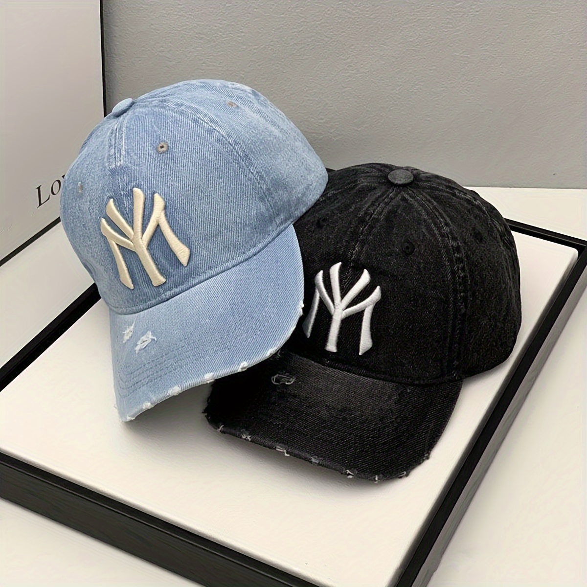 ladies denim baseball cap adjustable sun protection perfect for spring fall outings details 4