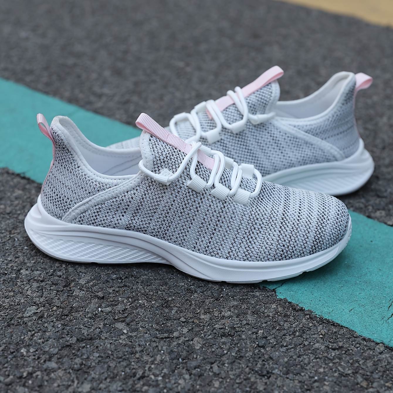 casual running shoes women s flying woven breathable lace details 5