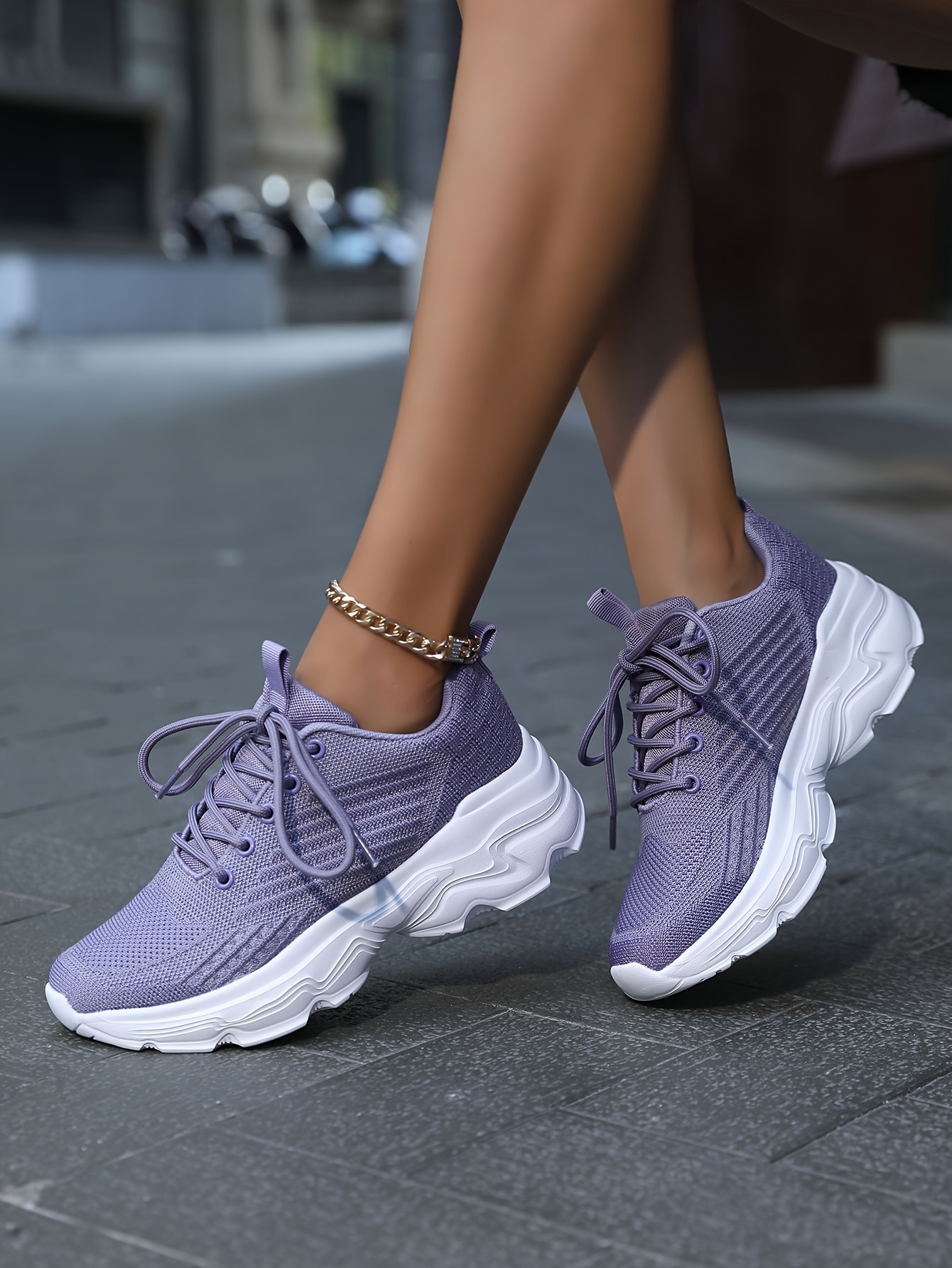 breathable sneakers trendy soft thick sole mesh shock details 0