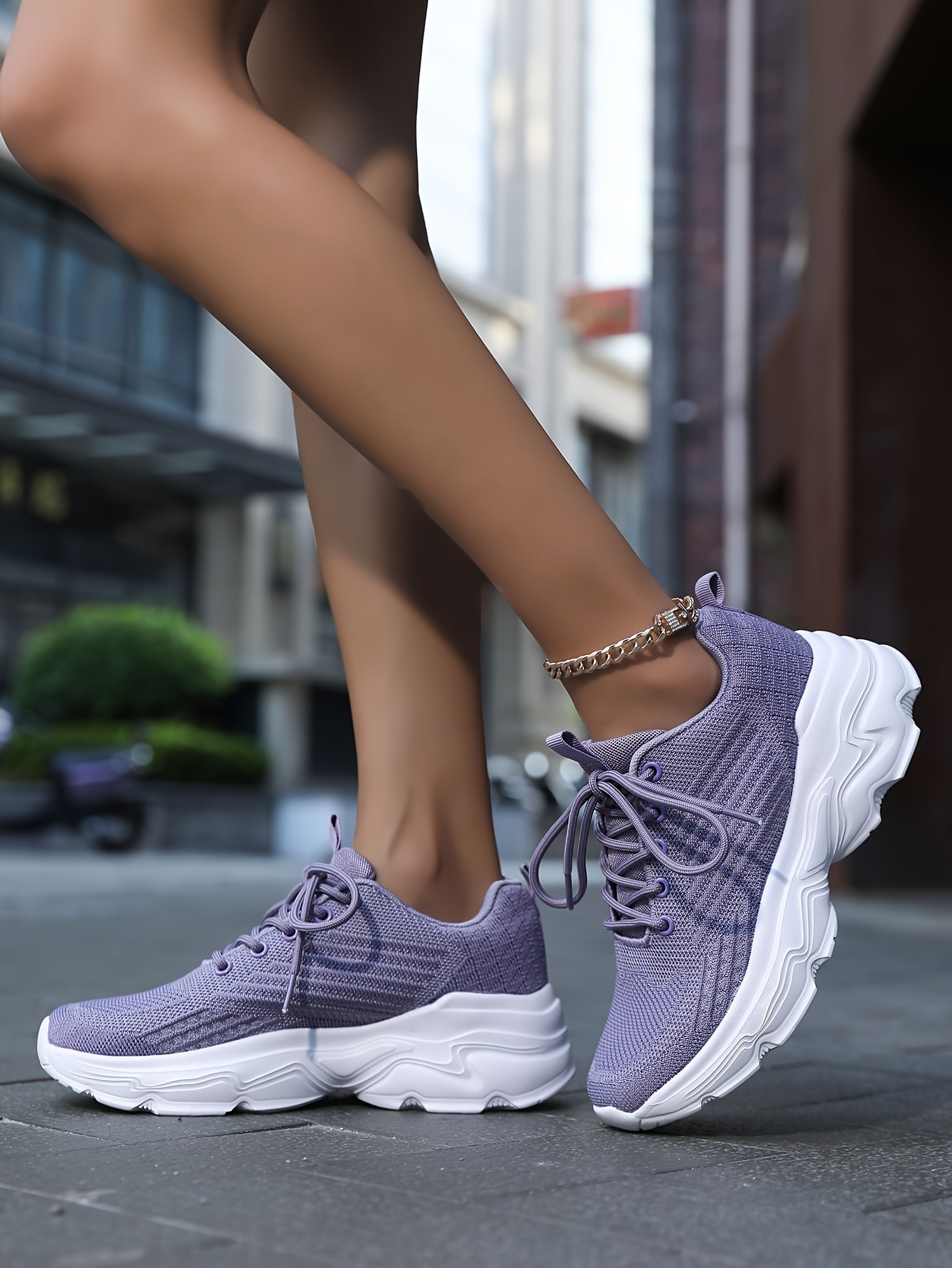 breathable sneakers trendy soft thick sole mesh shock details 3