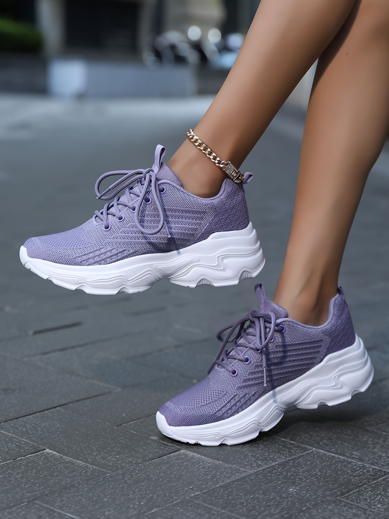 breathable sneakers trendy soft thick sole mesh shock details 4