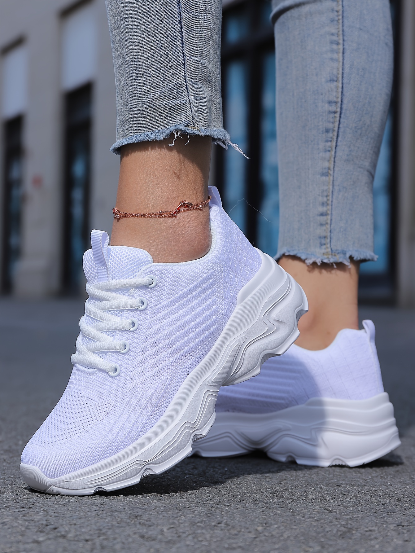 breathable sneakers trendy soft thick sole mesh shock details 7