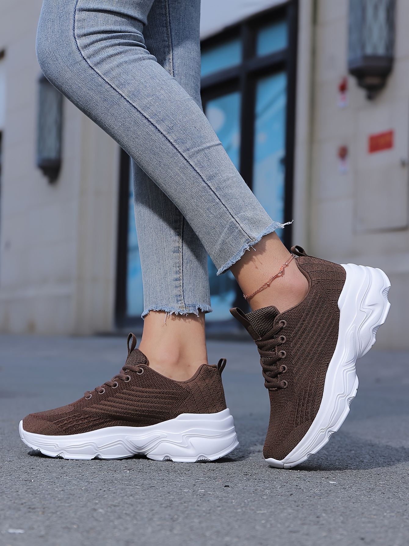 breathable sneakers trendy soft thick sole mesh shock details 12