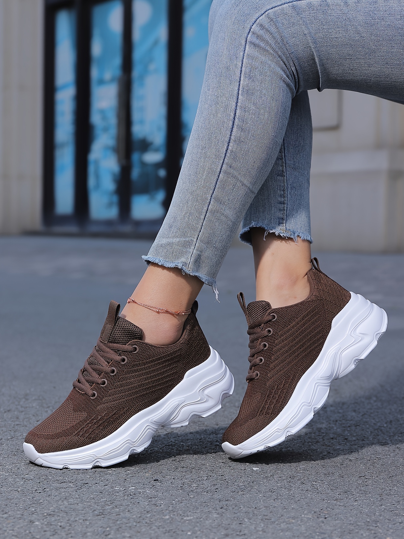 breathable sneakers trendy soft thick sole mesh shock details 13