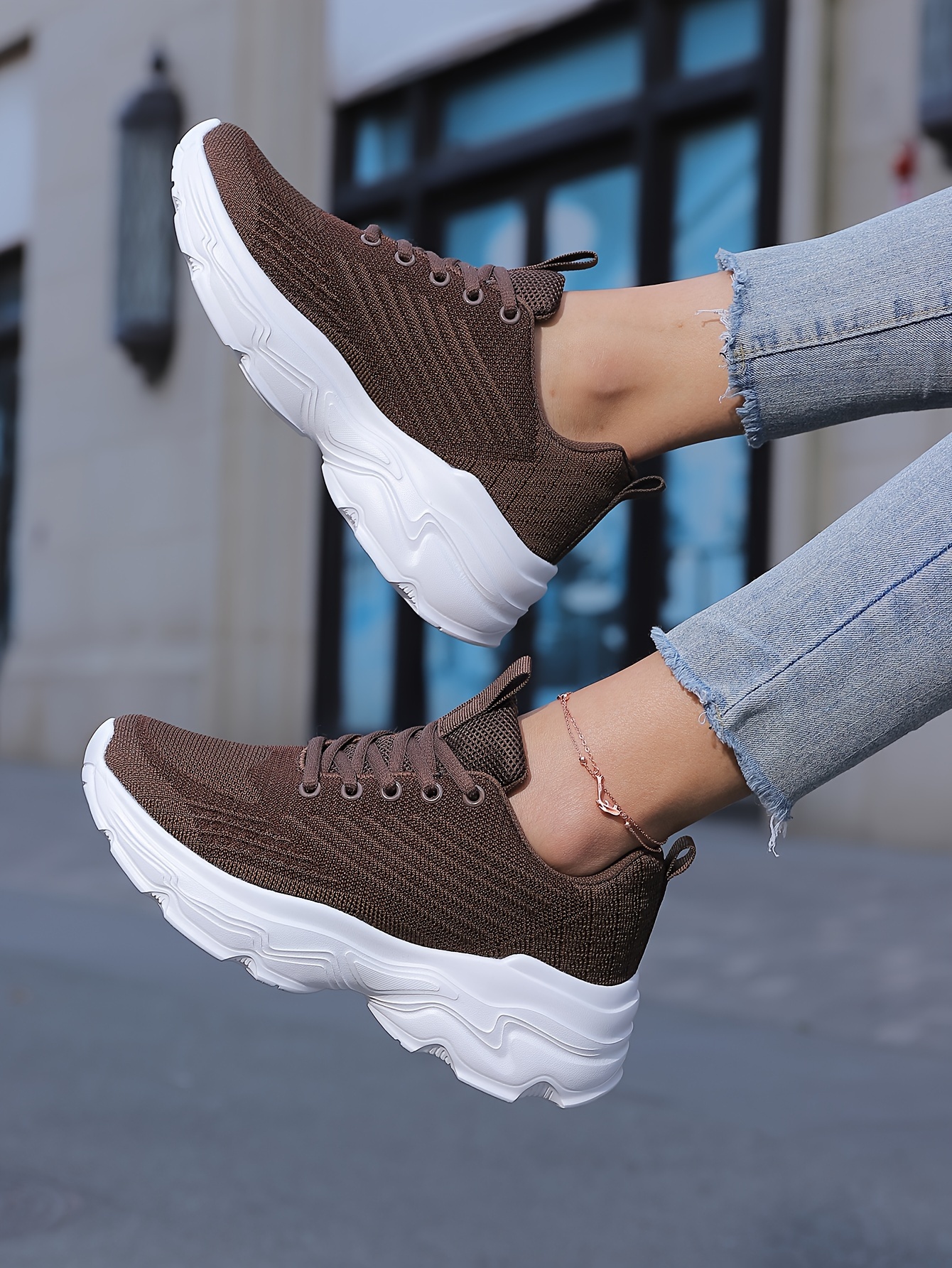 breathable sneakers trendy soft thick sole mesh shock details 14