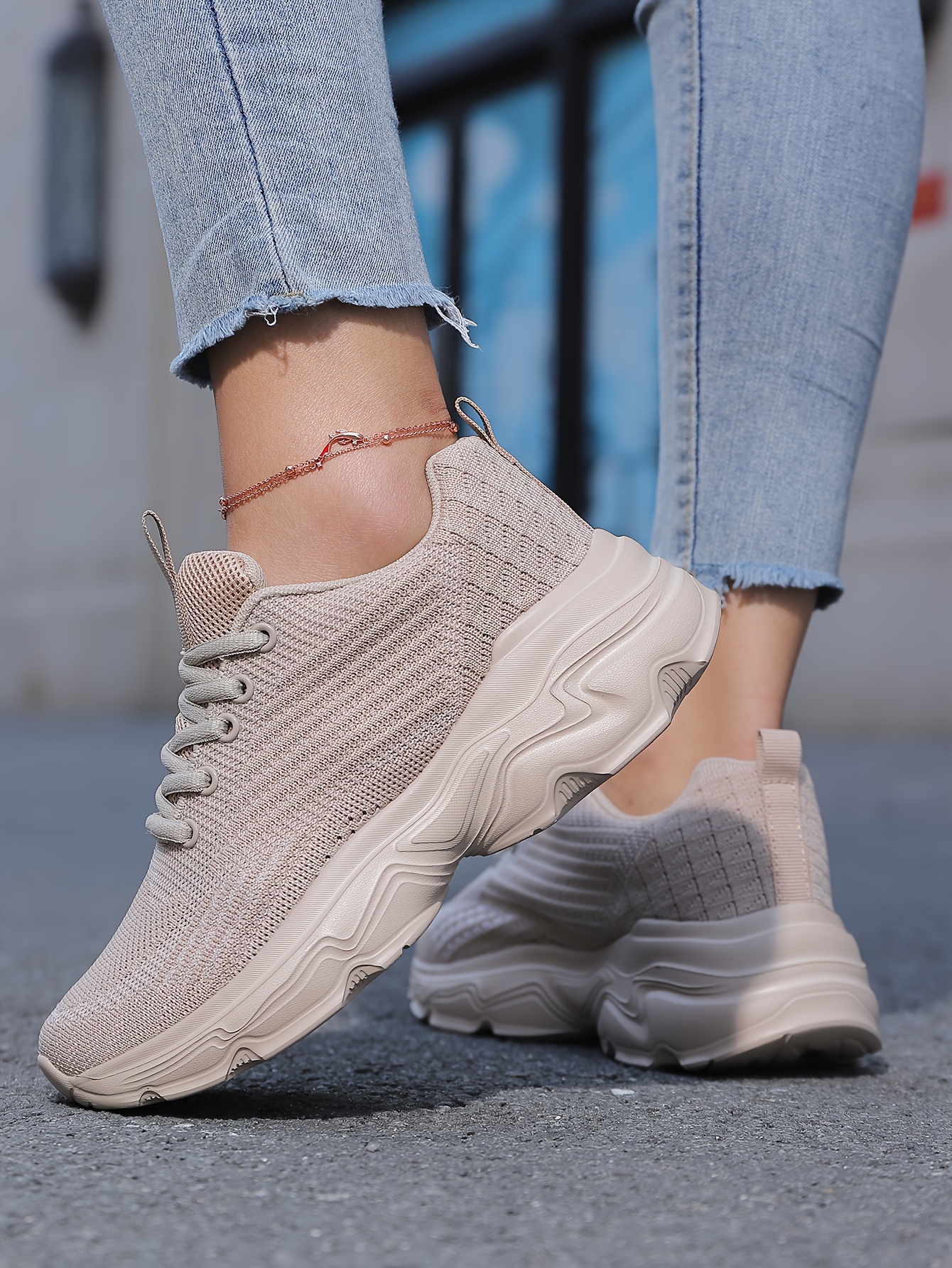 breathable sneakers trendy soft thick sole mesh shock details 16