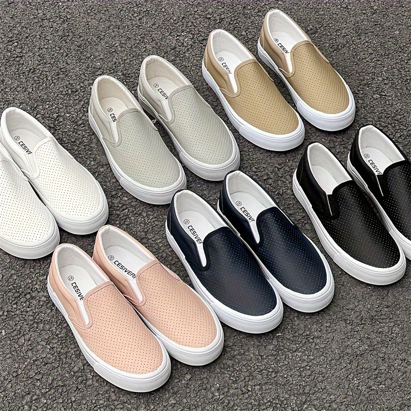 Mens Solid Colour Slip On Skateboard Shoes Comfy Non Slip Casual Rubber Sole Walking Shoes Mens Footwear Men s Shoes Temu details 1