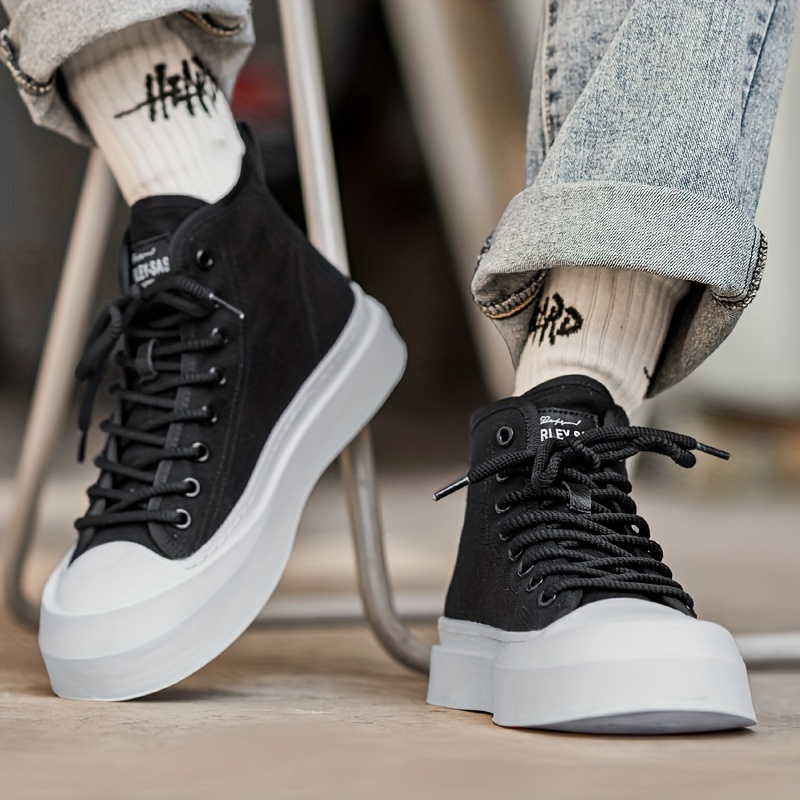 Classic High Top Canvas Shoes Mens Cloth Shoes Casual Board Shoes 2024 New Seasonal Korean Version Trendy And Versatile Men s Shoes Temu details 6