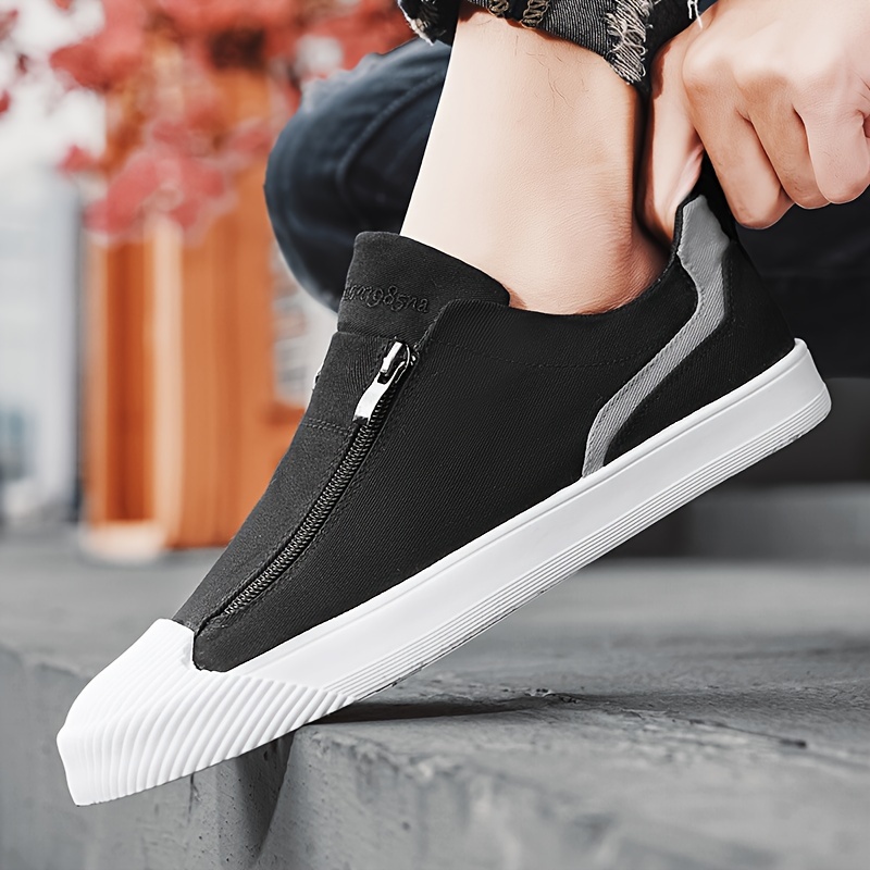 Mens Trendy Zip Up Breathable Colour Block Skateboard Shoes Comfy Non Slip Rubber Sole Durable Sneakers Mens Footwear Men s Shoes Temu details 4