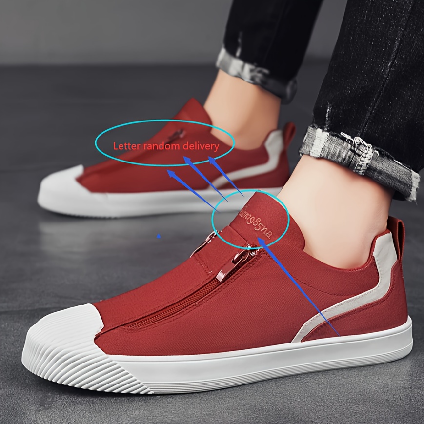 Mens Trendy Zip Up Breathable Colour Block Skateboard Shoes Comfy Non Slip Rubber Sole Durable Sneakers Mens Footwear Men s Shoes Temu details 9