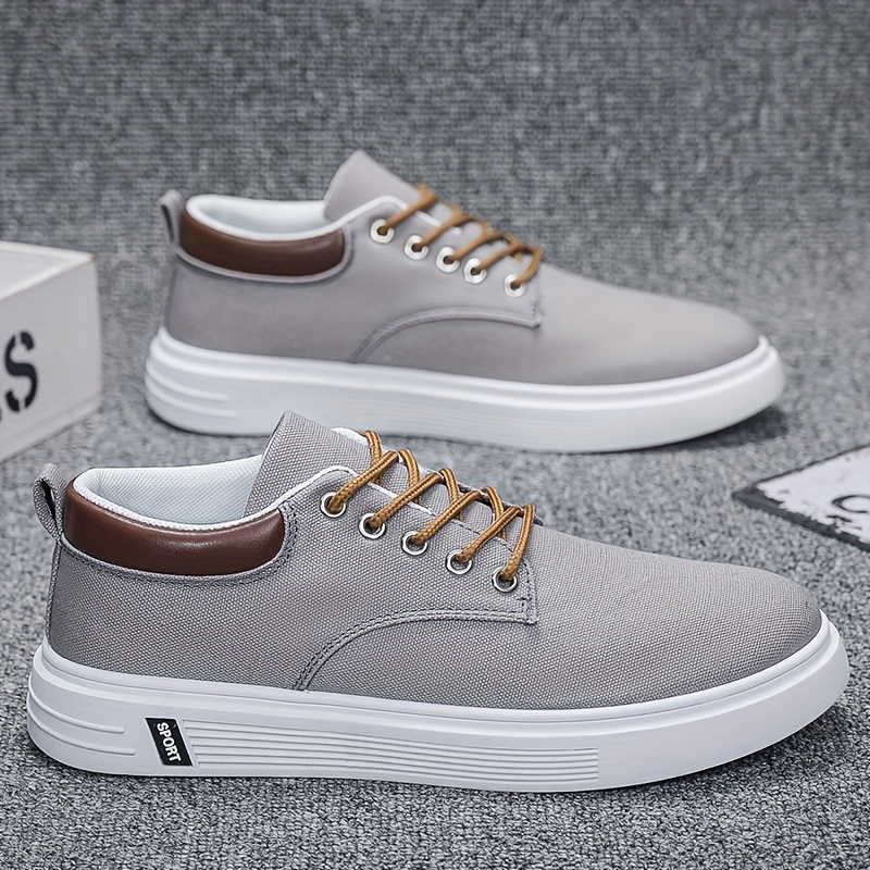 Mens Vintage Solid Color Canvas Low Top Skateboard Shoes Comfy Non Slip Lace Up Rubber Sole Walking Shoes Mens Footwear Men s Shoes Temu details 5