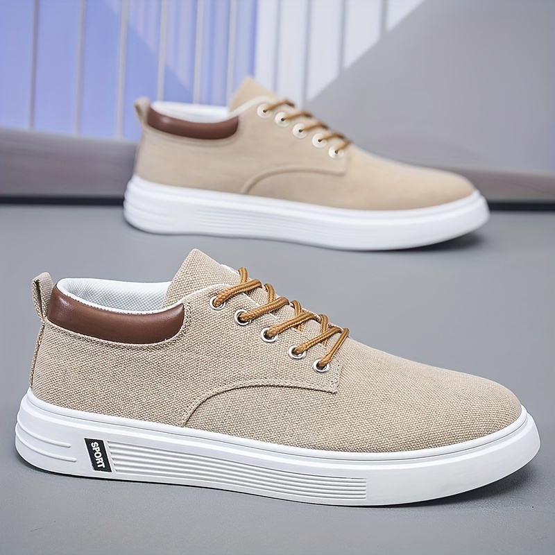 Mens Vintage Solid Color Canvas Low Top Skateboard Shoes Comfy Non Slip Lace Up Rubber Sole Walking Shoes Mens Footwear Men s Shoes Temu details 7