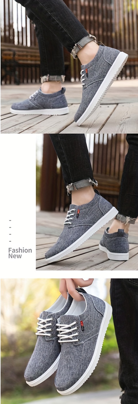 Mens Solid Casual Canvas Shoes Breathable Non Slip Lace Up Versatile Shoes For Outdoor Walking Driving Spring Summer And Autumn Men s Shoes Temu details 4