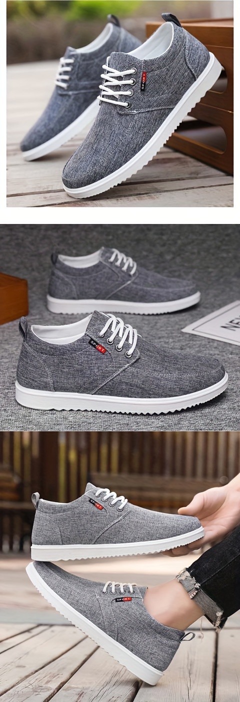 Mens Solid Casual Canvas Shoes Breathable Non Slip Lace Up Versatile Shoes For Outdoor Walking Driving Spring Summer And Autumn Men s Shoes Temu details 5