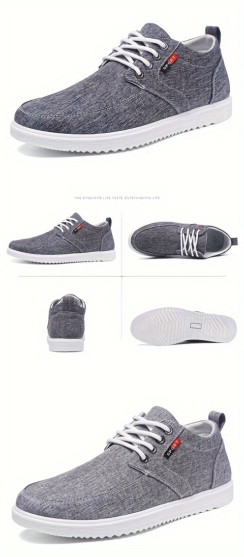 Mens Solid Casual Canvas Shoes Breathable Non Slip Lace Up Versatile Shoes For Outdoor Walking Driving Spring Summer And Autumn Men s Shoes Temu details 7