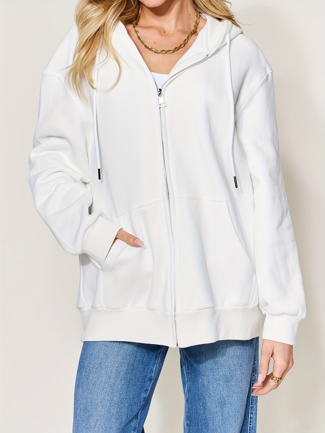 simply love full size zip up hoodie details 2