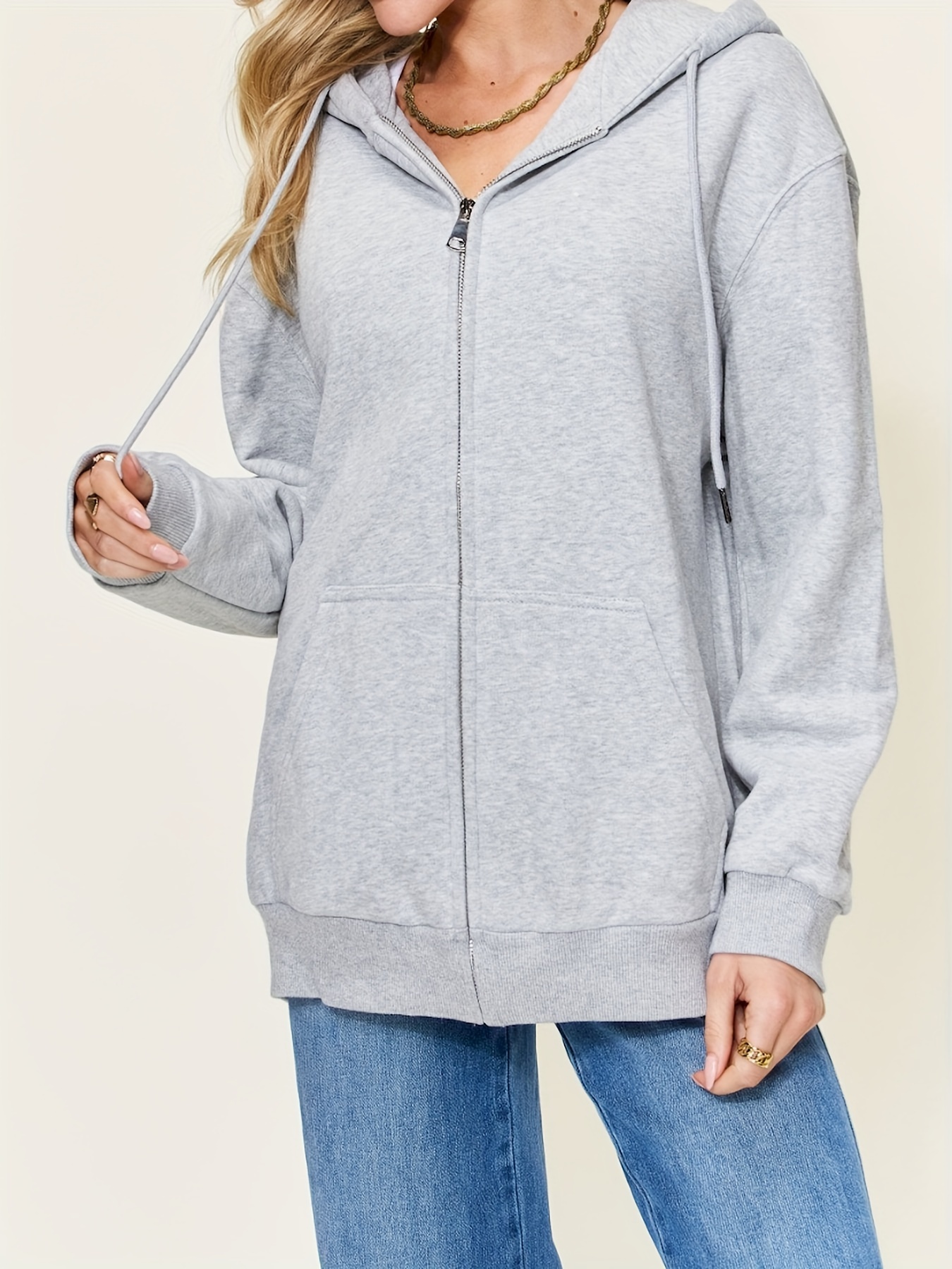 simply love full size zip up hoodie details 4